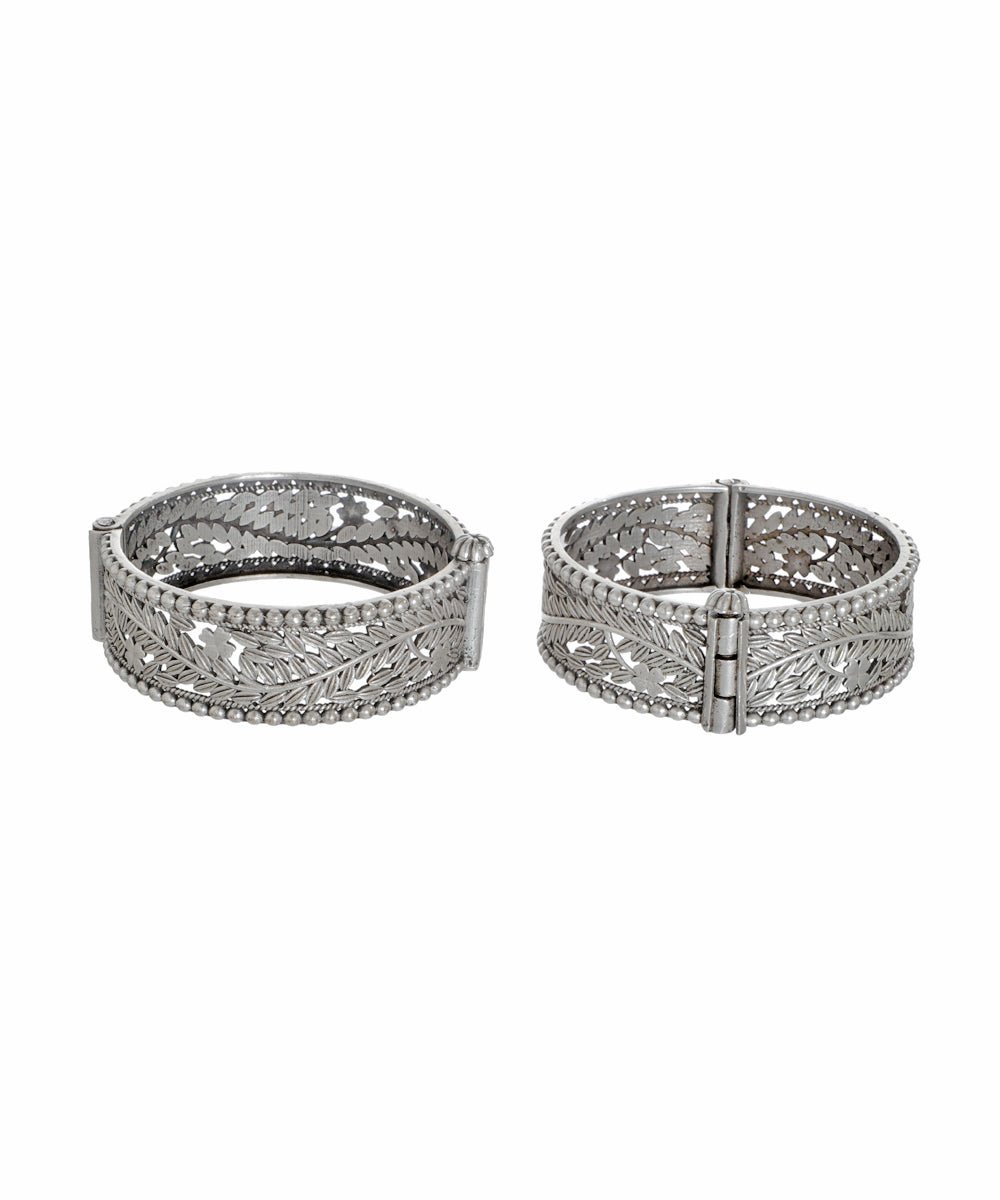 Intricate Floral Cut-Out Oxidised Bangles | Stylika