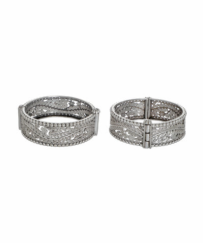 Intricate Floral Cut-Out Oxidised Bangles | Stylika