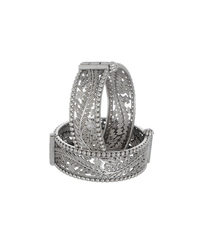 Intricate Floral Cut-Out Oxidised Bangles | Stylika