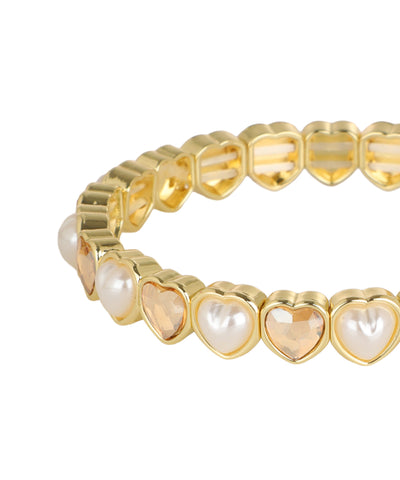 Flexible stretch bracelet with a circular silhouette