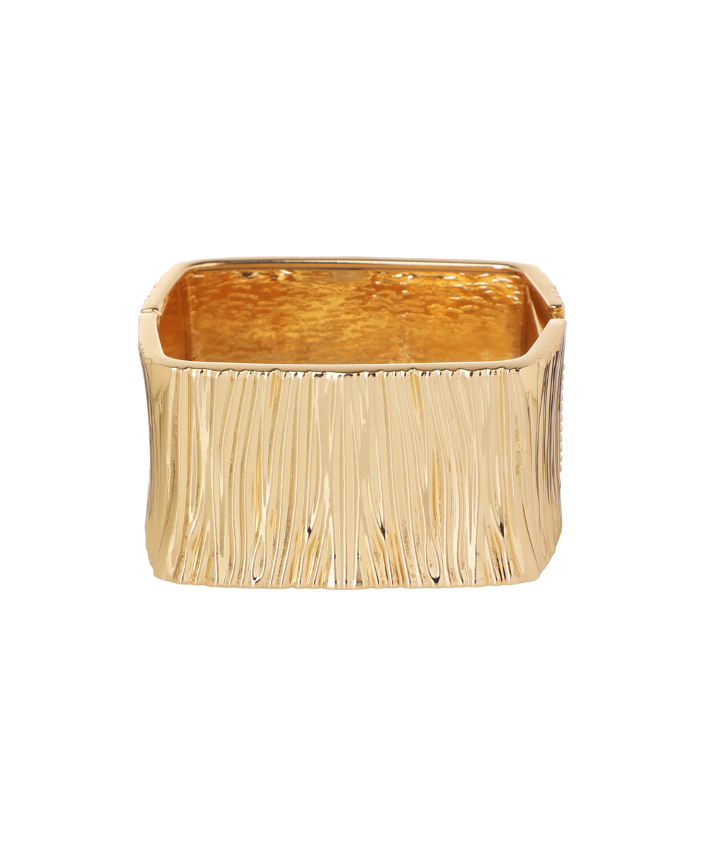 Textured Wide Statement Bangle Bracelet | Stylika