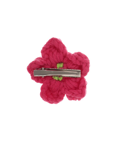 Five-Petal Knitted Floral Hair Clip Accessory | Stylika