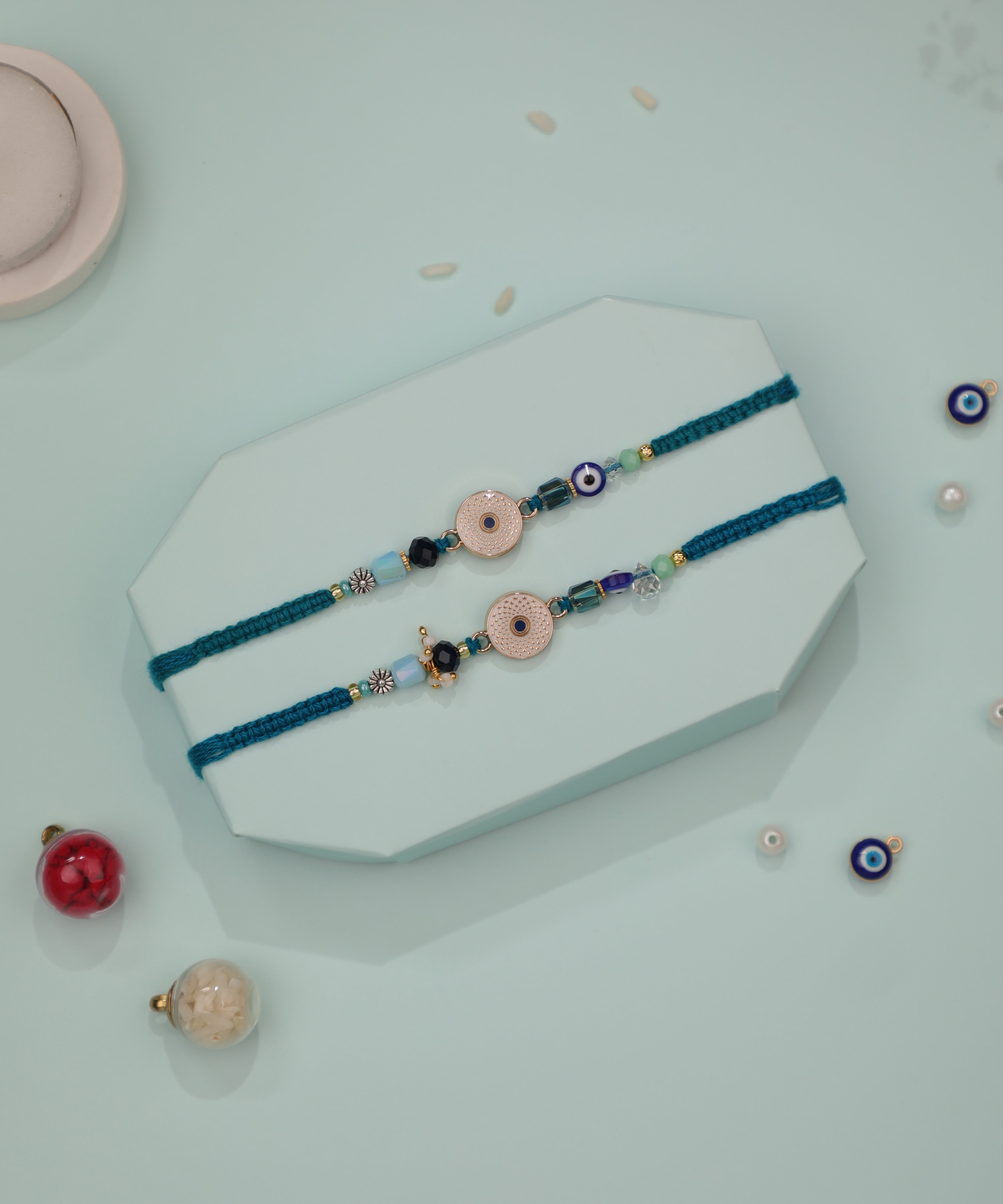 Evil Eye & Charm Rakhi Set | Stylika
