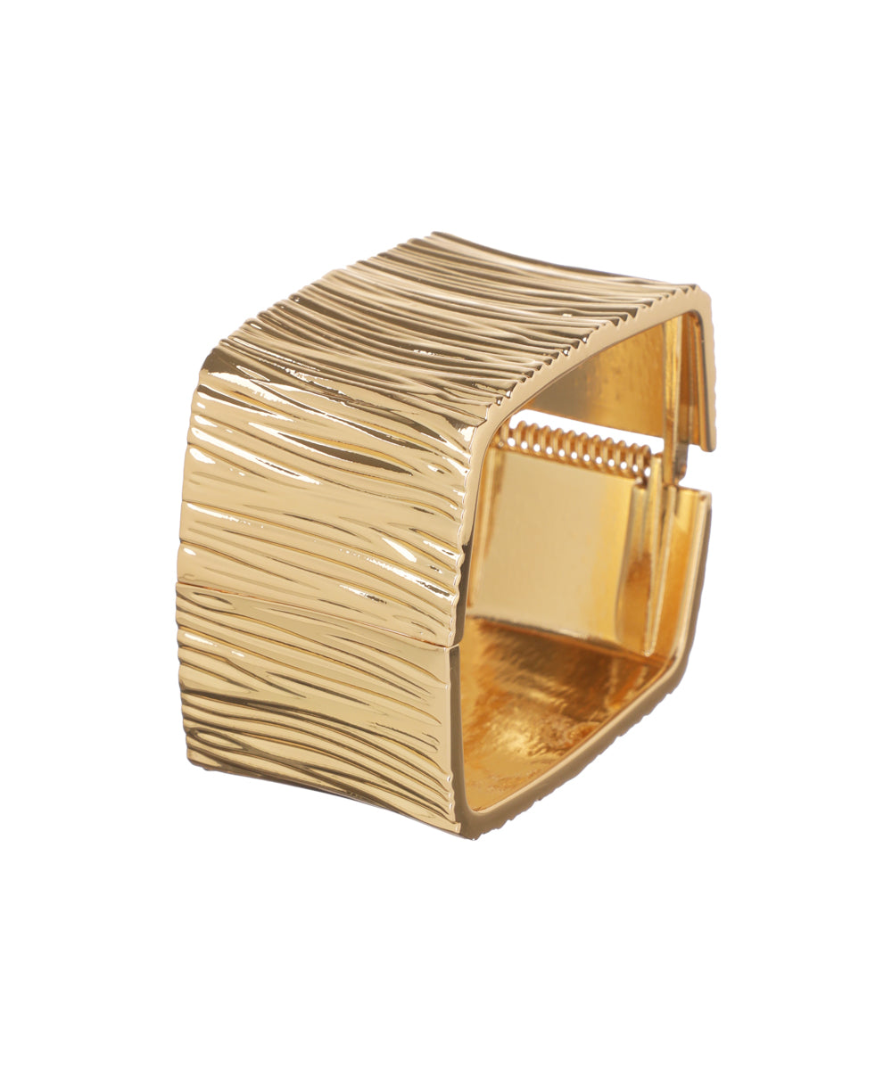 Textured Wide Statement Bangle Bracelet | Stylika