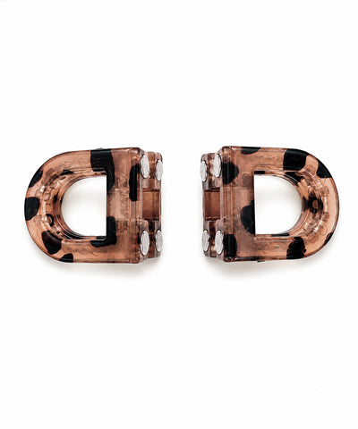 Leapard print D-shaped Magnetic Hair Clip | Stylika