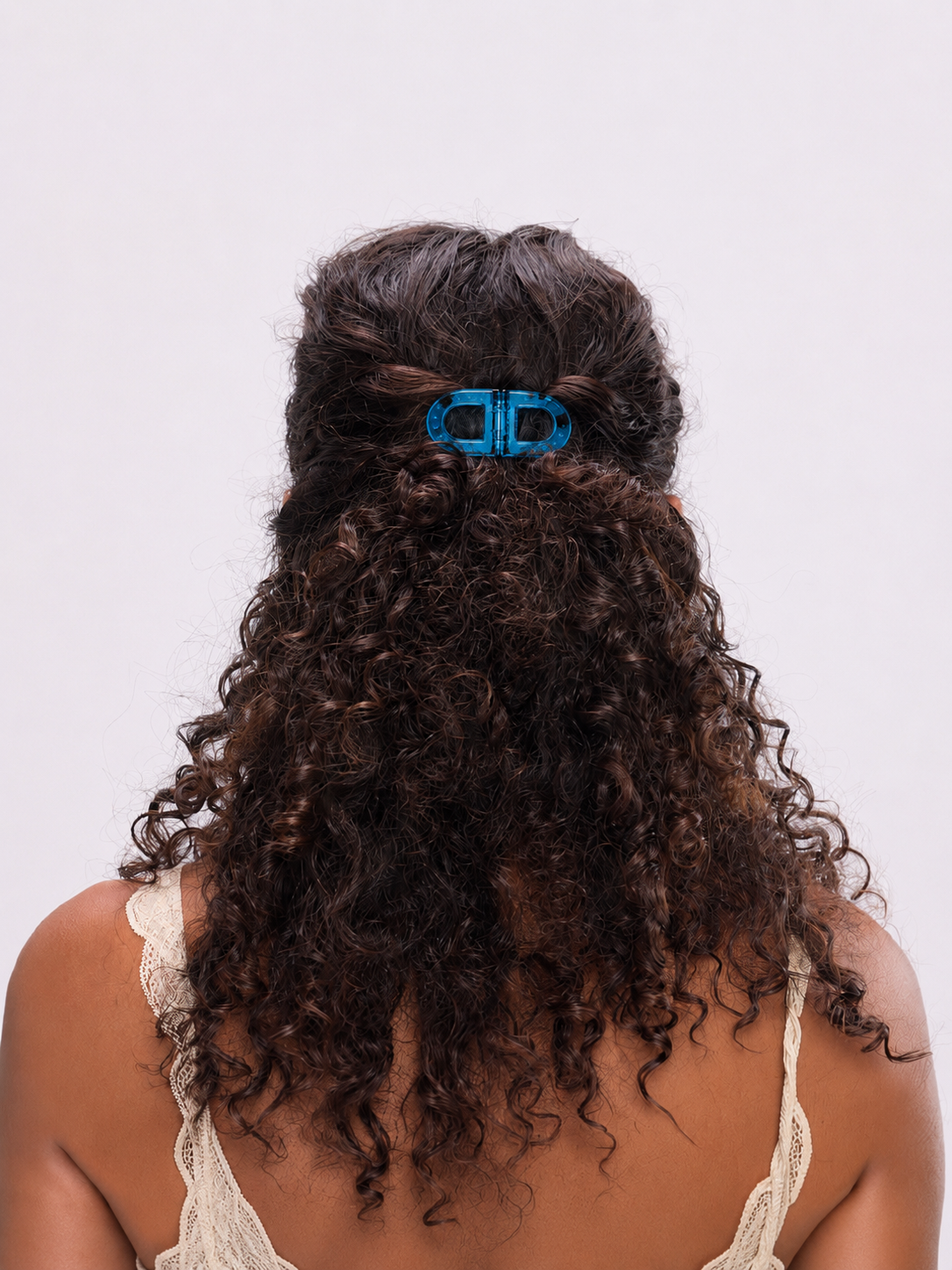 Teal D-shaped Magnetic Hair Clip | Stylika