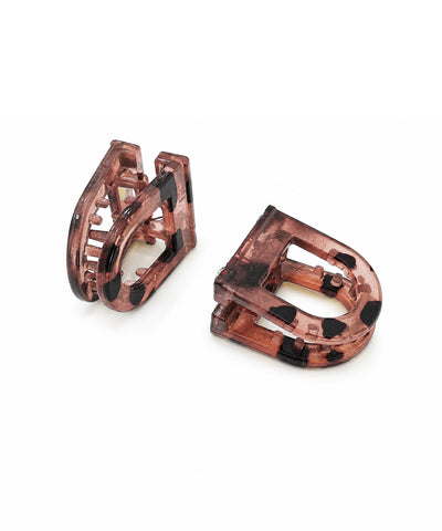 Leapard print D-shaped Magnetic Hair Clip | Stylika