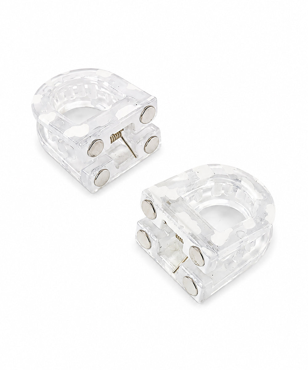 White D-shaped Magnetic Hair Clip | Stylika