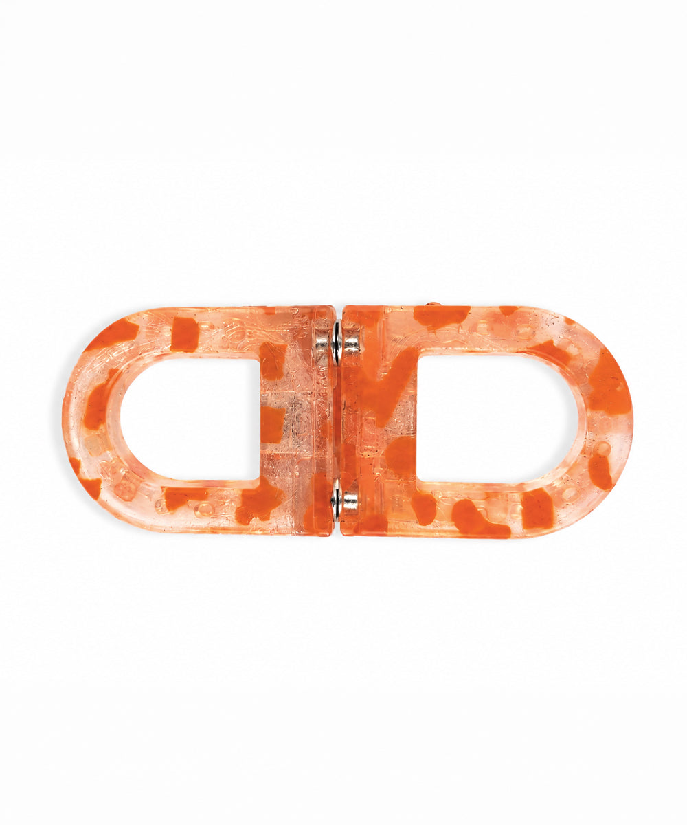 Orange D-shaped Magnetic Hair Clip | Stylika