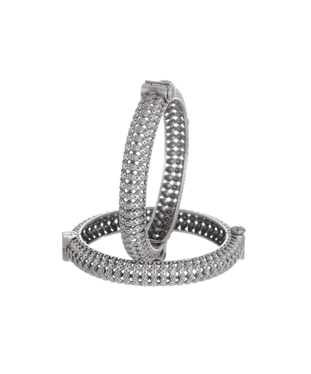 Etched Pattern Oxidised Bangles | Stylika