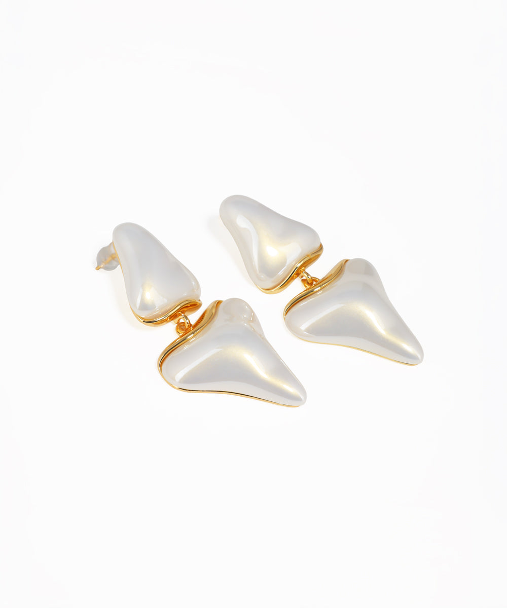 Modern two-tier statement earrings with artistic sculpted design