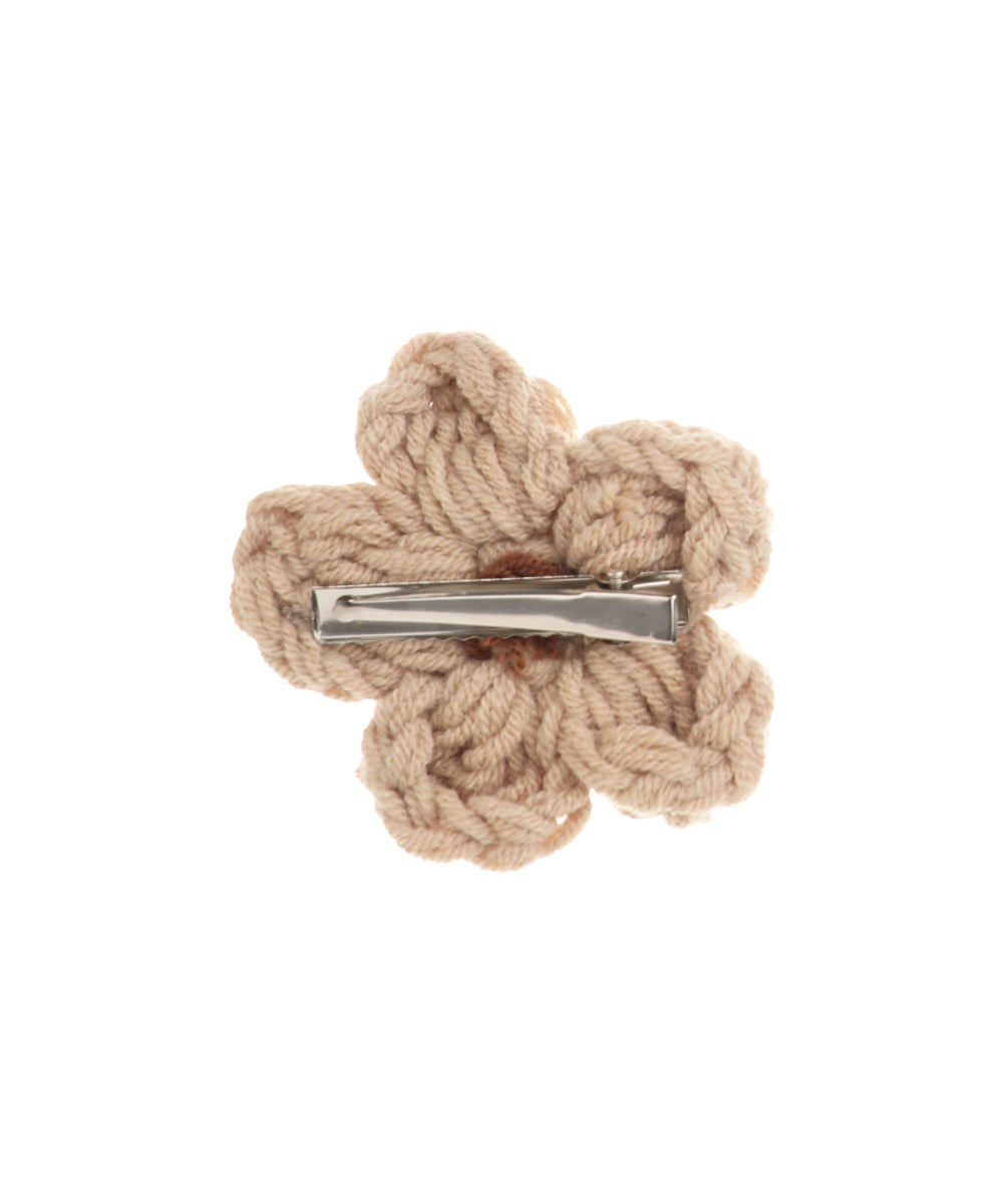 Five-Petal Knitted Floral Hair Clip Accessory | Stylika