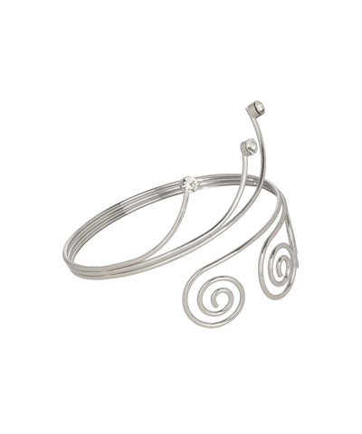 Spiral Motif Arm Cuff with Crystal Style Detail | Stylika
