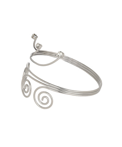Spiral Motif Arm Cuff with Crystal Style Detail | Stylika