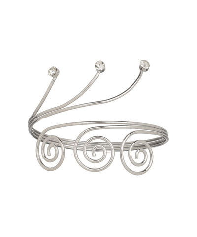 Spiral Motif Arm Cuff with Crystal Style Detail | Stylika