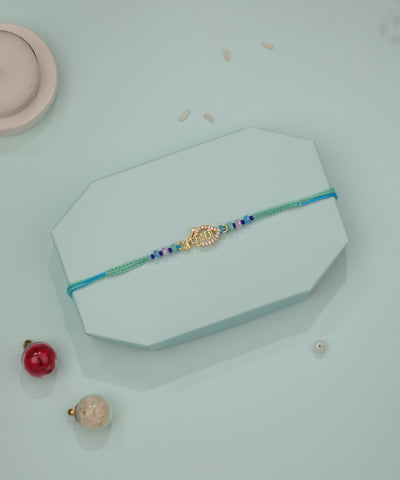 Intricate Krishna Script Charm Beaded Rakhi | Stylika