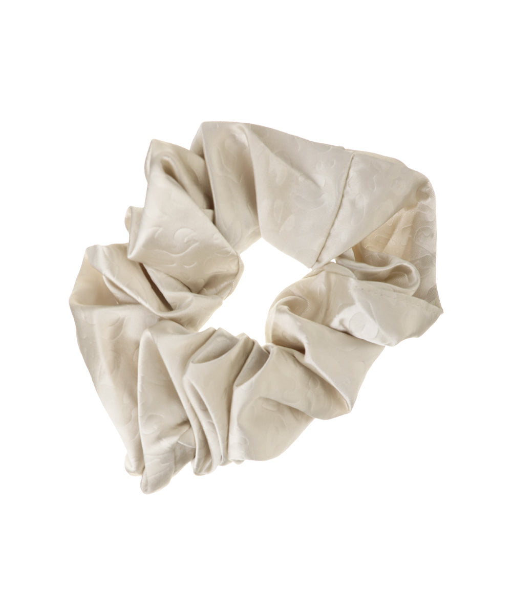 Floral Jacquard Satin Scrunchie | STYLIKA