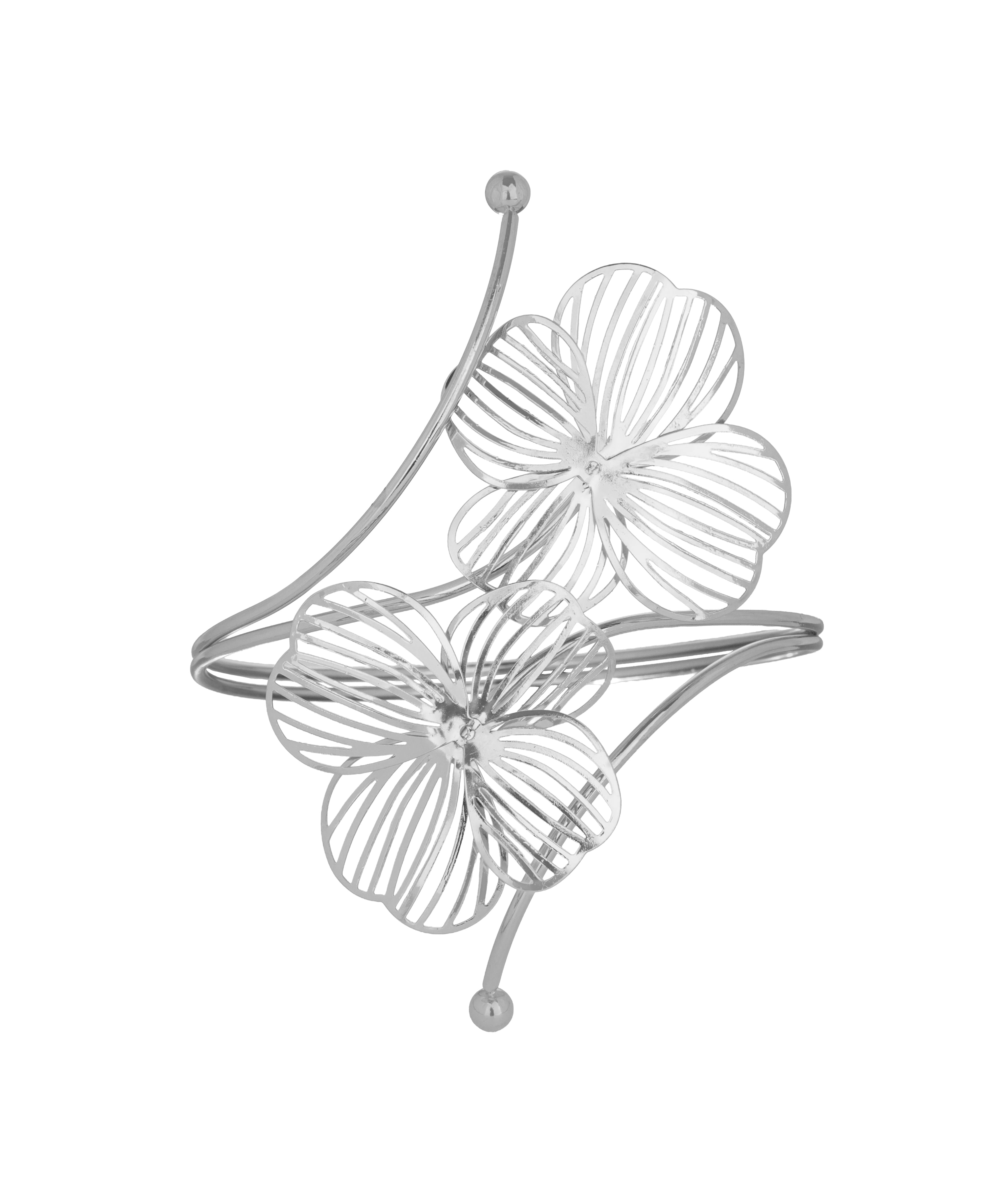 Floral Motif Open Arm Cuff | Stylika