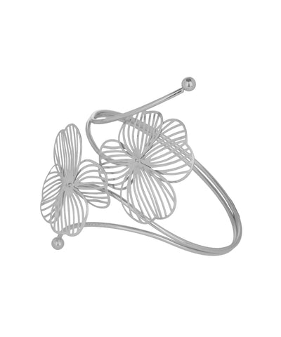 Floral Motif Open Arm Cuff | Stylika