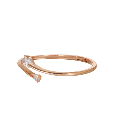 Kada bracelet with teardrop cubic zirconia end details