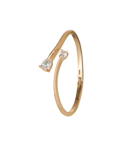 Open crossover Kada bracelet with a curved silhouette