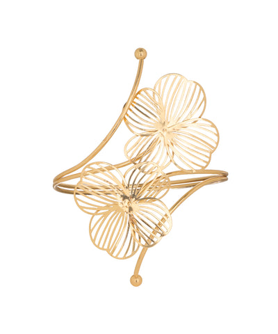 Floral Motif Open Arm Cuff | Stylika