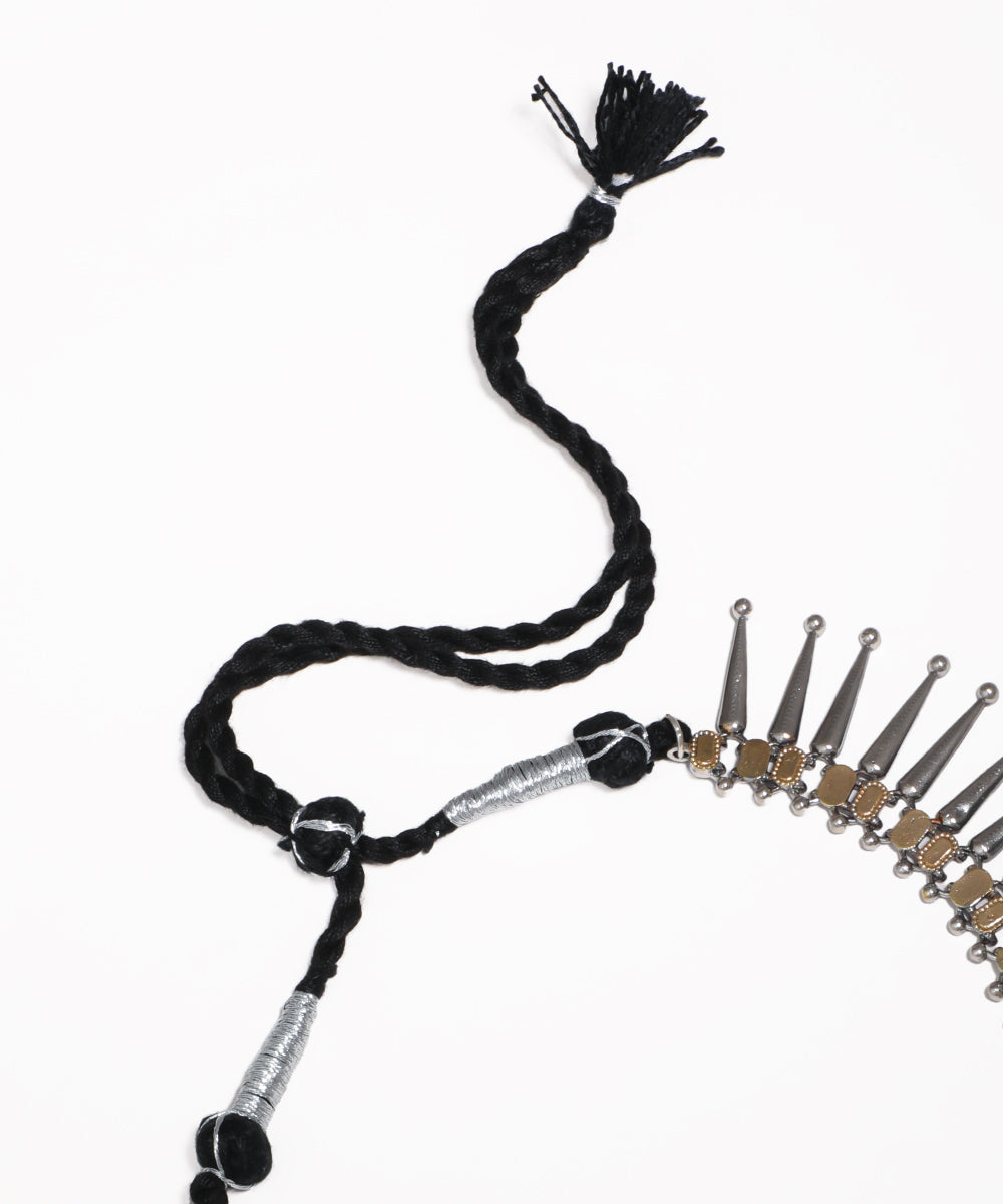 Spike & Disc Oxidised Necklace with Earrings | Stylika