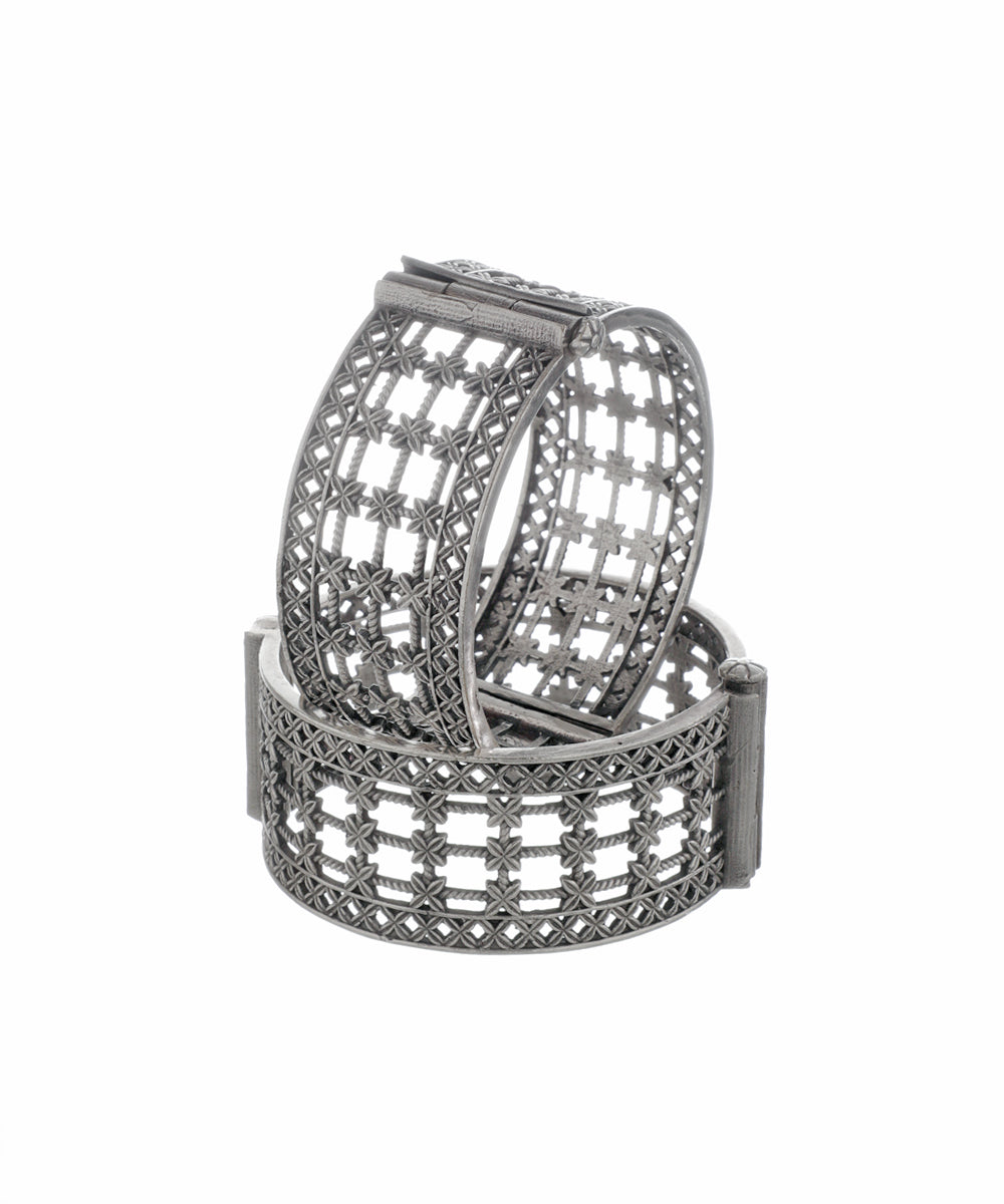 Intricate Cutwork Oxidised Bangles | Stylika
