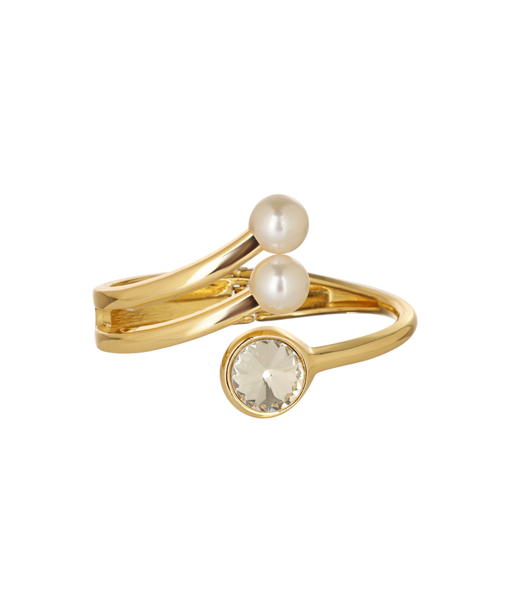 Open bypass silhouette Kada bracelet with smooth bands