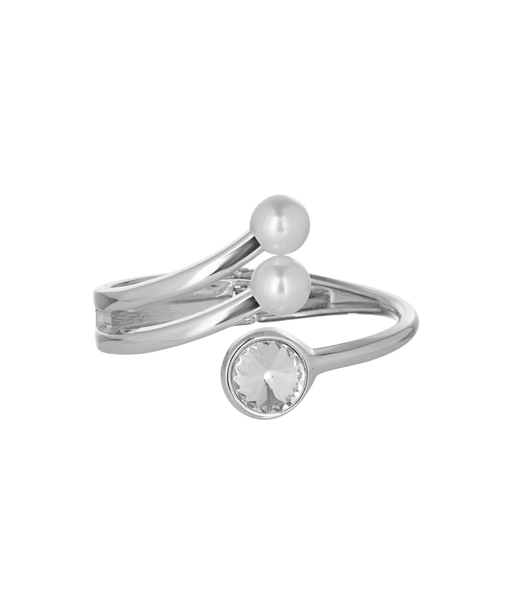 Open bypass silhouette Kada bracelet with smooth bands