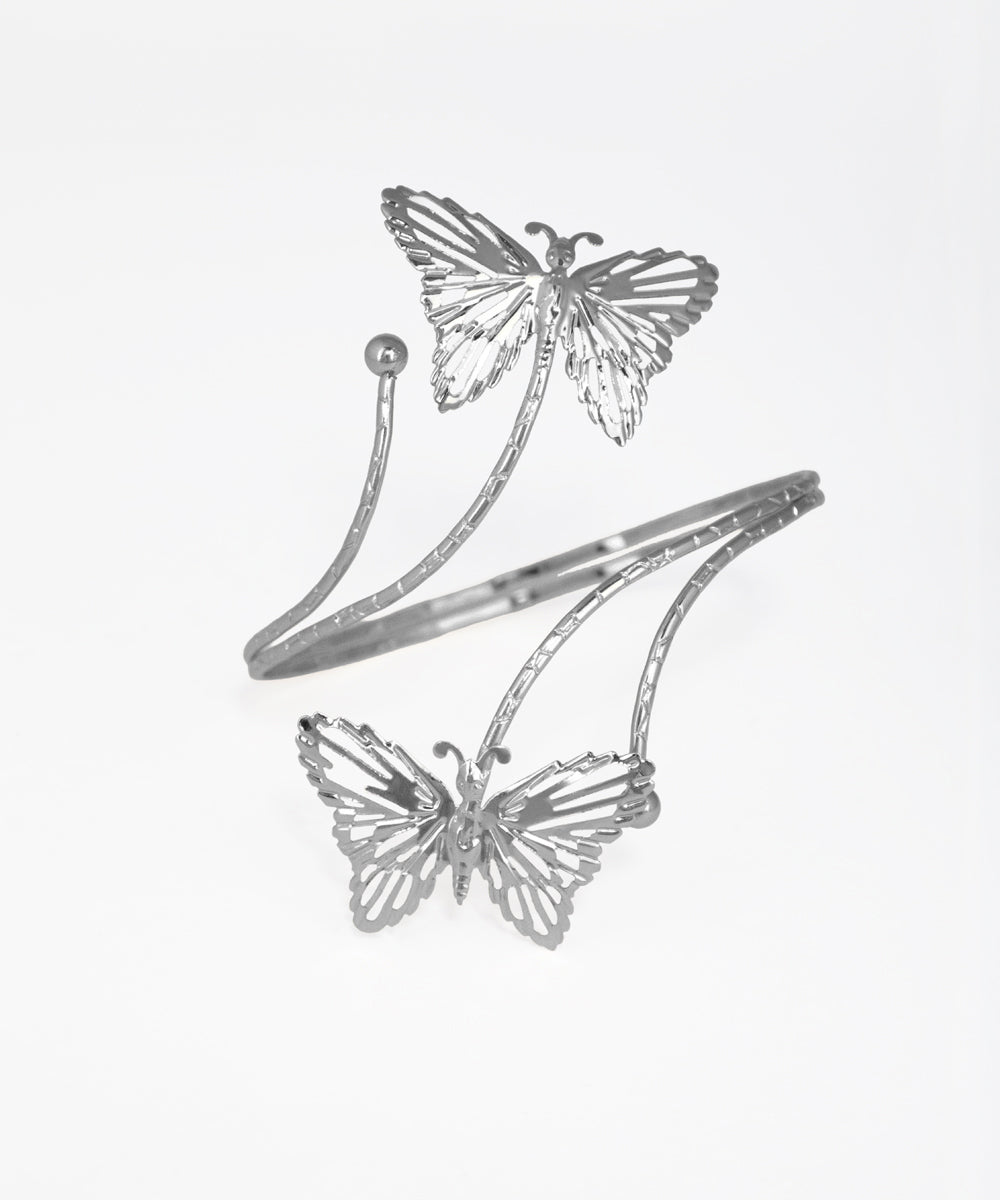 Nature-Inspired Sculpted Butterfly Arm Cuff | Stylika