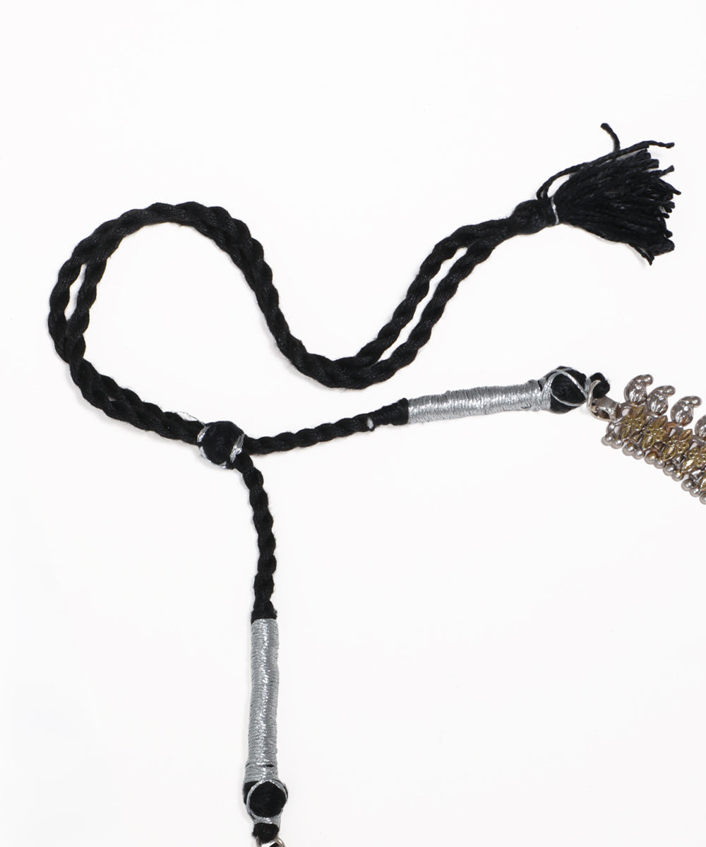 Dual-Tone Paisley Oxidised Necklace with Earrings | Stylika