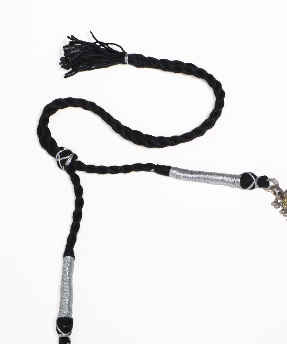 Dual Tone Leaf Oxidised Necklace with Earrings | Stylika