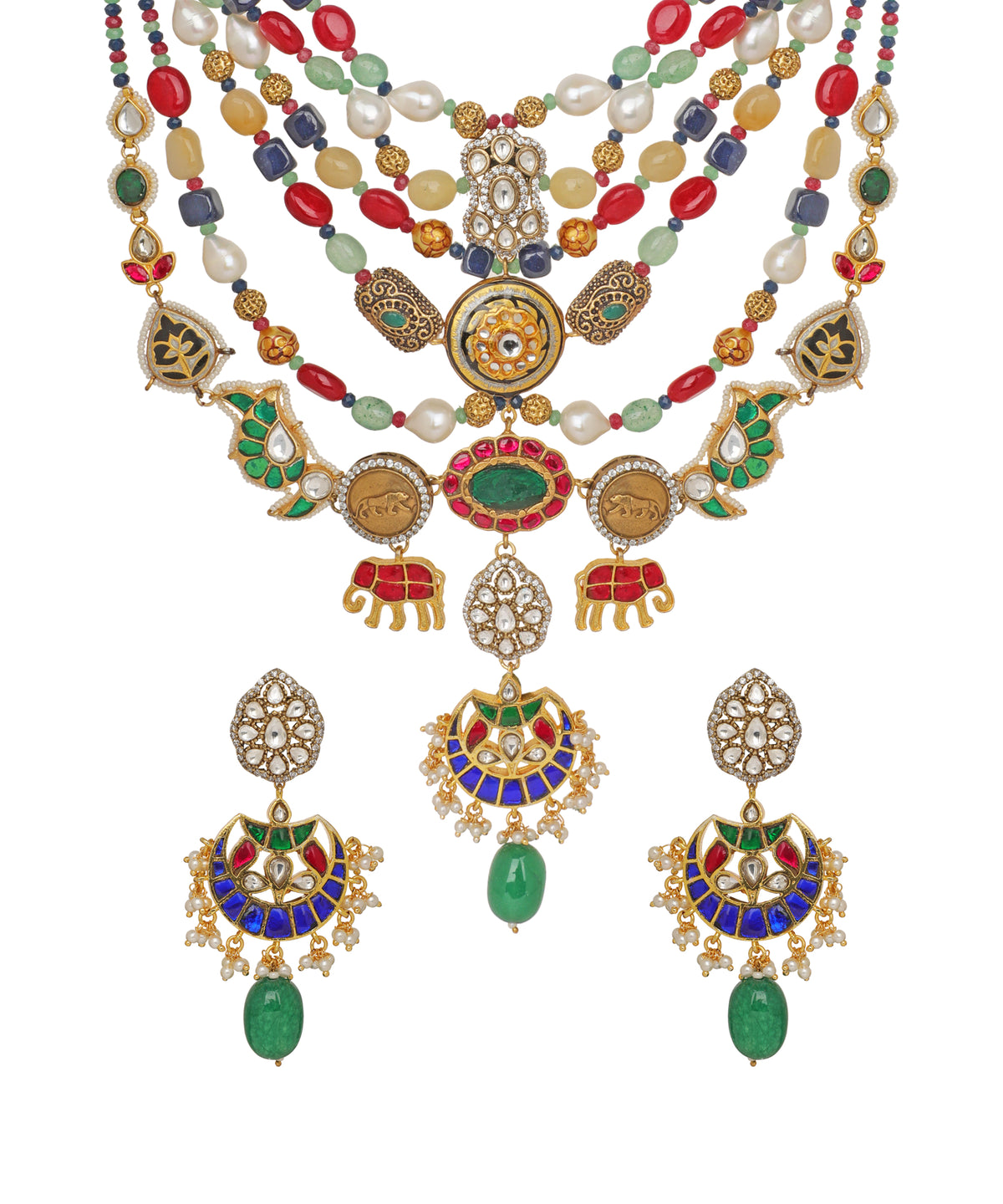 Maha Navratna Layered Necklace | Stylika