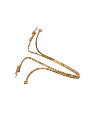Coiled Arm Cuff with Twin Floral Embellishments | Stylika