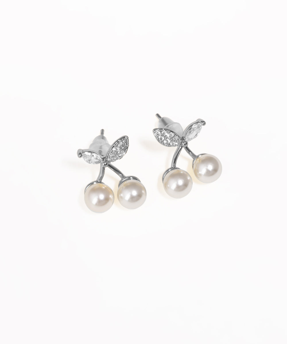 Pearl Berry Cluster Drop Earrings | Stylika