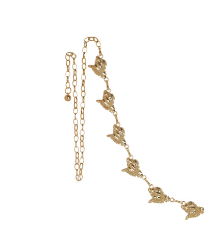 Waist chain with evenly spaced sea shell charm elements
