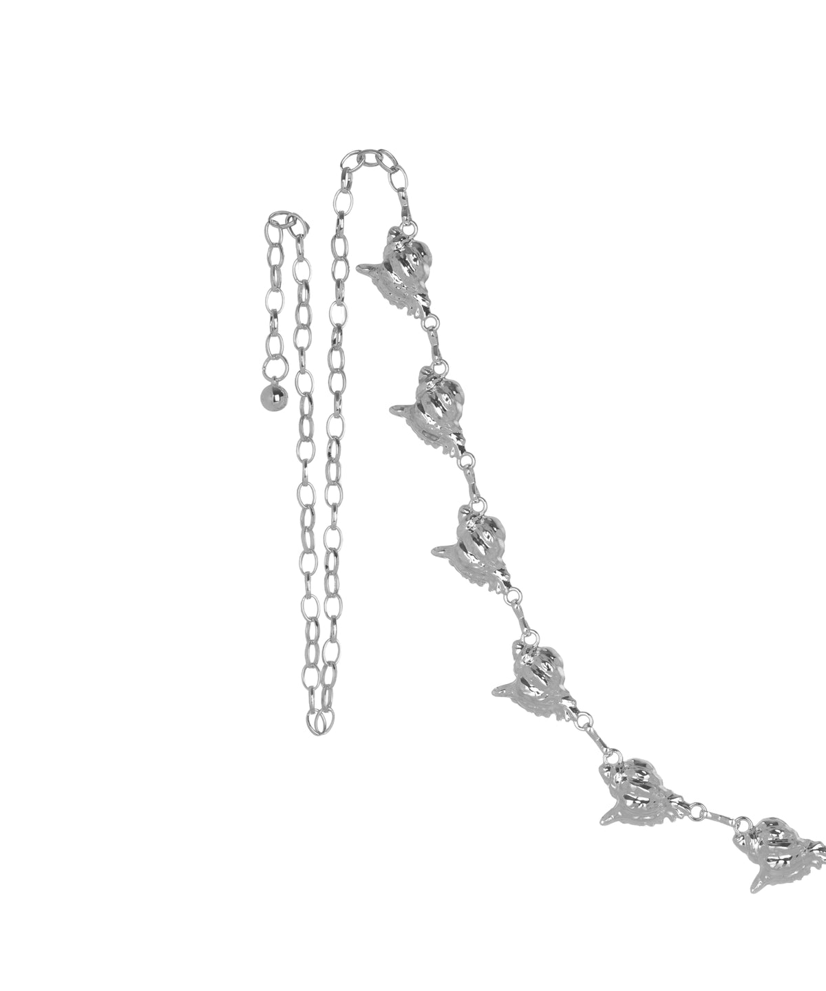Waist chain with evenly spaced sea shell charm elements