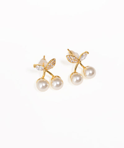Pearl Berry Cluster Drop Earrings | Stylika
