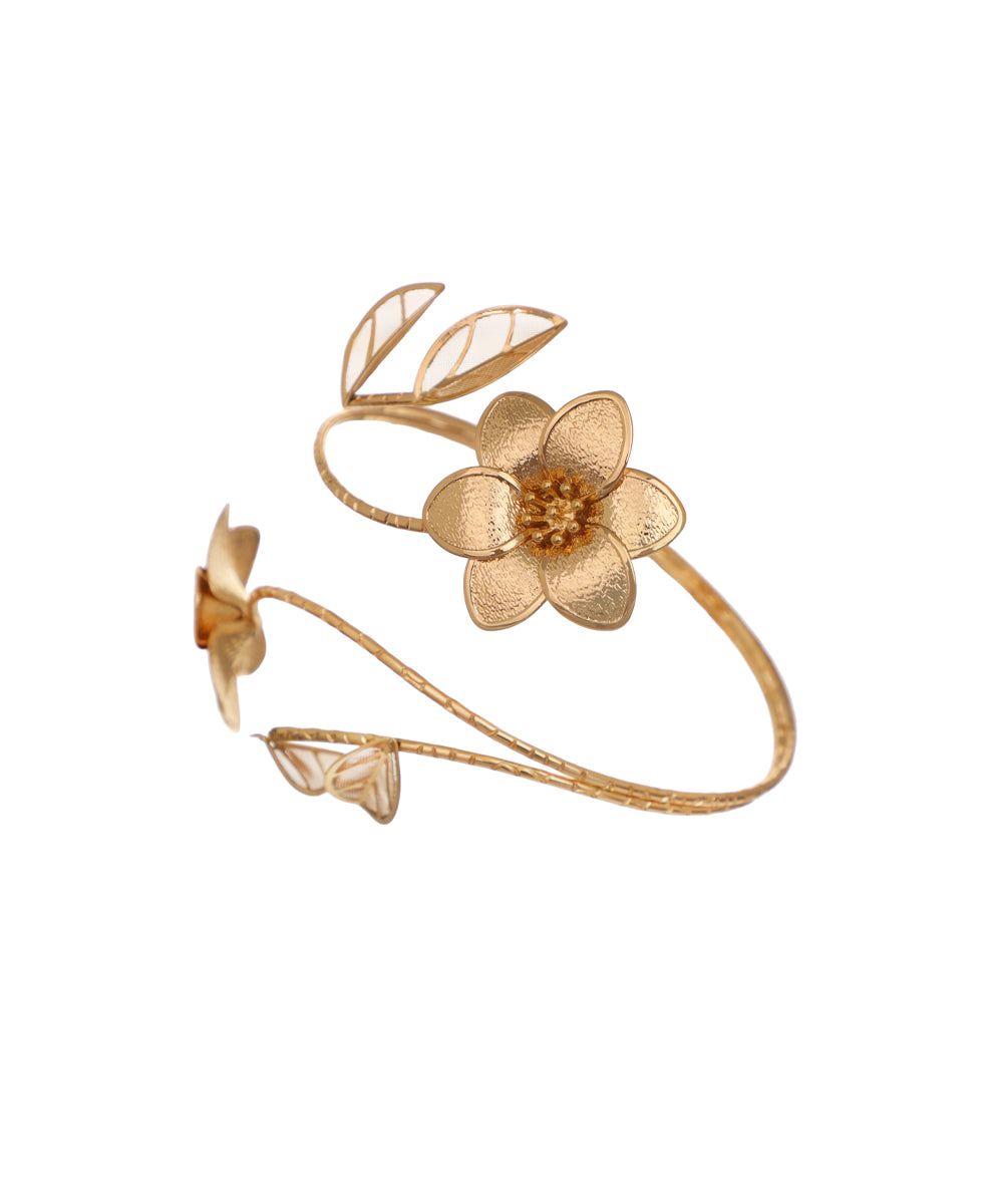 Nature-Inspired Floral Wrap-Around Arm Cuff | Stylika