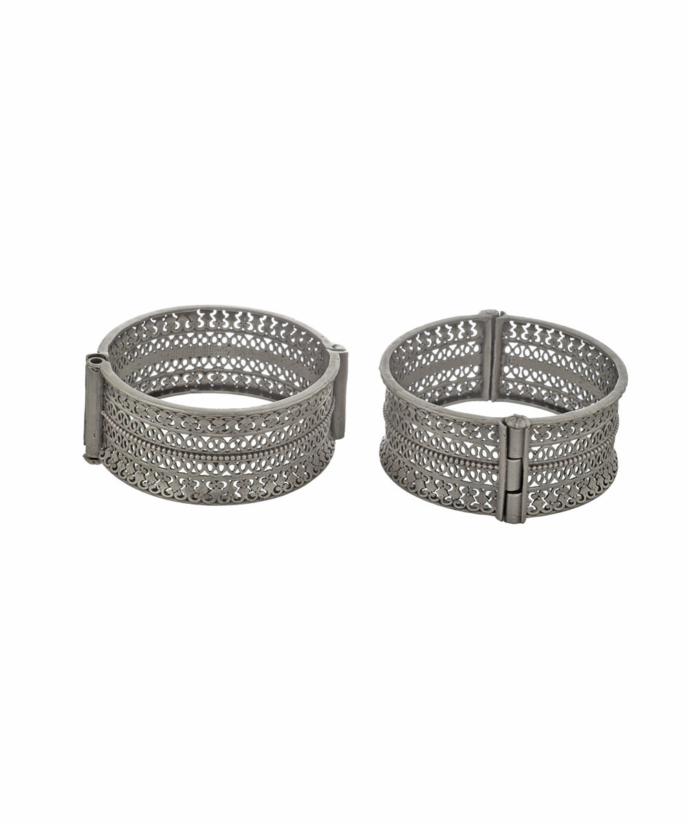 Intricate Filigree Oxidised Bangles | Stylika