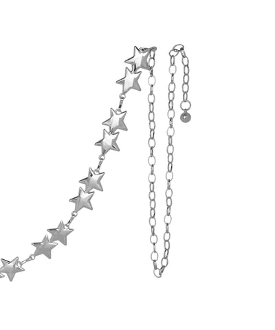 Waist chain with linked star shaped charm elements