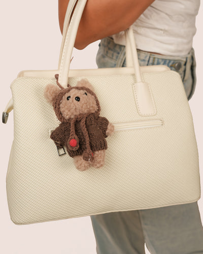 Sweet Knitted Teddy Bear Hoodie Bag Charm | Stylika