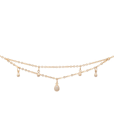 Double Layer Teardrop Charm Anklet | Stylika