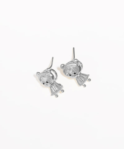 Sweet Sparkle Bear Stud Earrings | Stylika