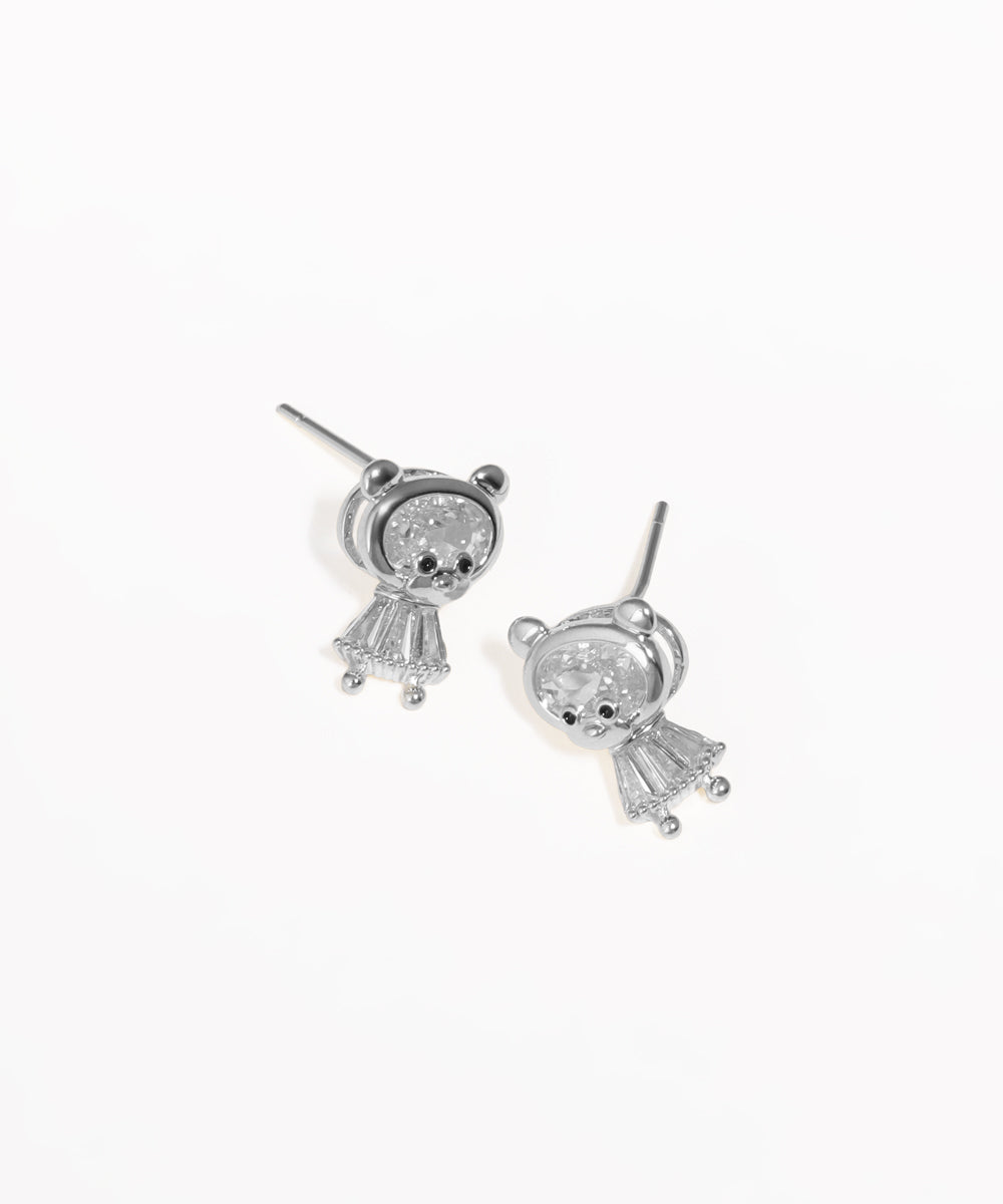 Sweet Sparkle Bear Stud Earrings | Stylika