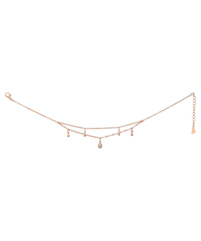Double Layer Teardrop Charm Anklet | Stylika