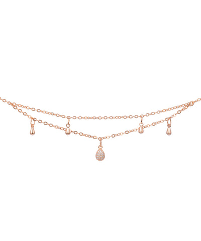 Double Layer Teardrop Charm Anklet | Stylika