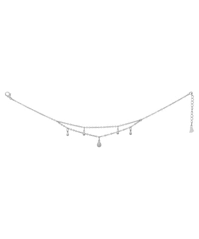 Double Layer Teardrop Charm Anklet | Stylika