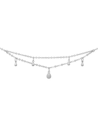 Double Layer Teardrop Charm Anklet | Stylika
